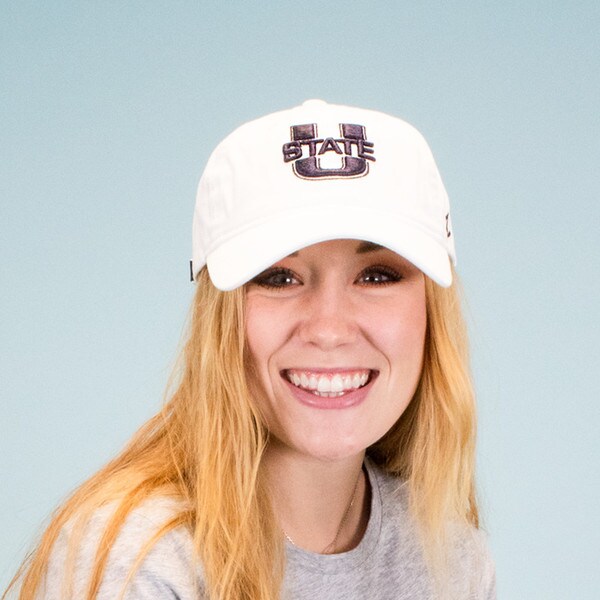 utah state hat white metallic cap